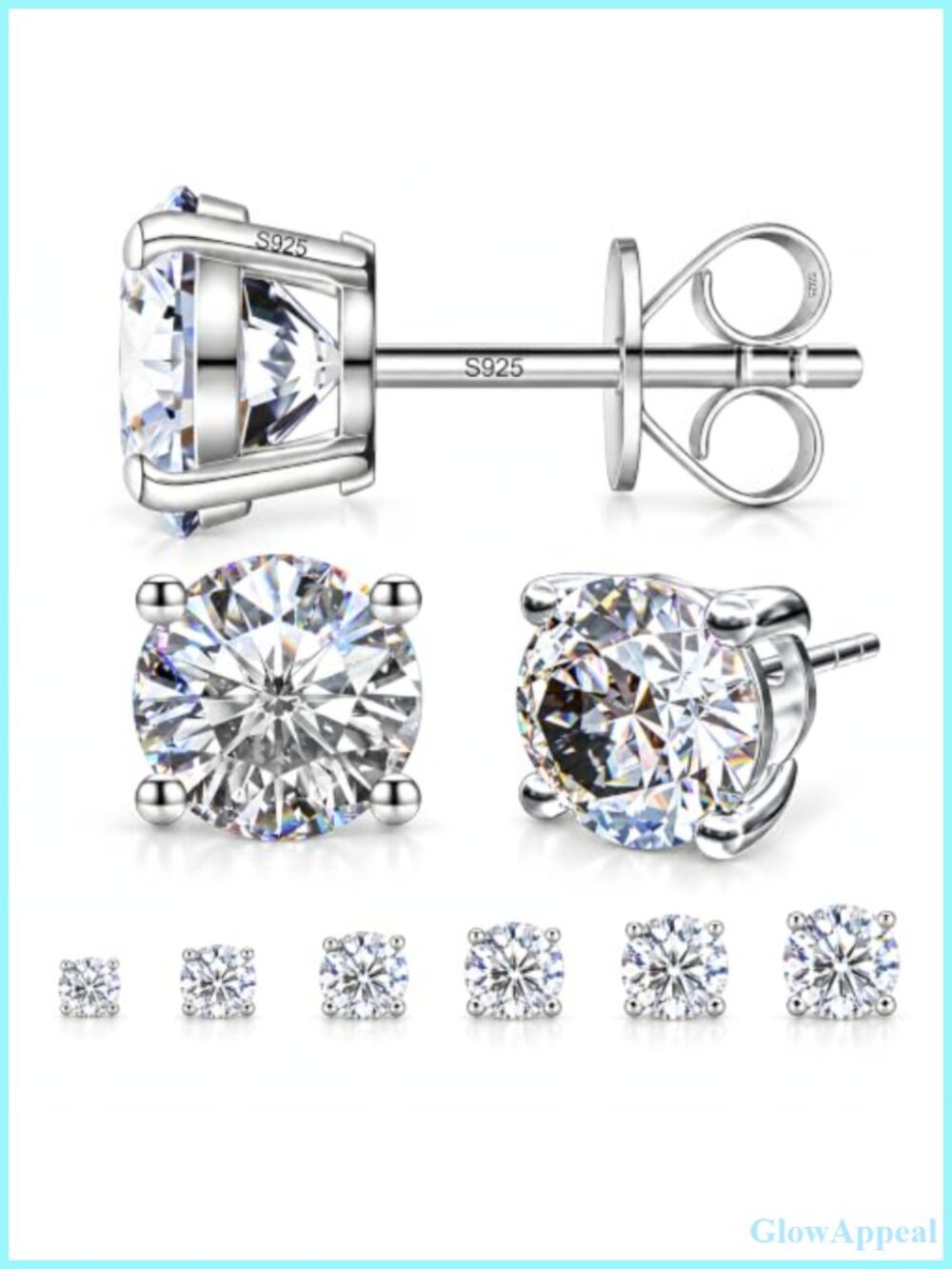 Moissanite Stud Earrings 925 Sterling Silver 1 cttw Fine Jewelry Gift